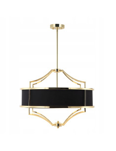 Elegancka lampa wisząca Stesso Gold Nero M, 4x E27, klasyczne oświetlenie do salonu i jadalni, czarno-złota.