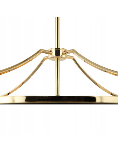 Elegancka lampa wisząca Stesso Gold Nero M, 4x E27, klasyczne oświetlenie do salonu i jadalni, czarno-złota.