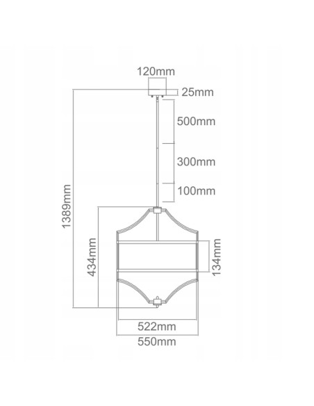 Elegancka lampa wisząca Stesso Gold Nero M, 4x E27, klasyczne oświetlenie do salonu i jadalni, czarno-złota.