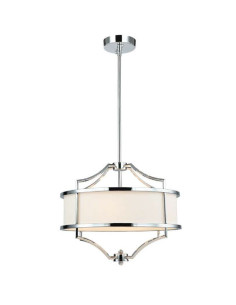 Nowoczesny Żyrandol Beżowy Stesso Cromo S - Eleganckie Oświetlenie do Salonów, Jadalni i Sypialni, 4-punktowe