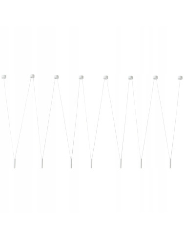 Lampa Wisząca Viva VII Bianco, 7-punktowy Żyrandol LED do Nowoczesnych Wnętrz, Białe Wykończenie Orlicki Design