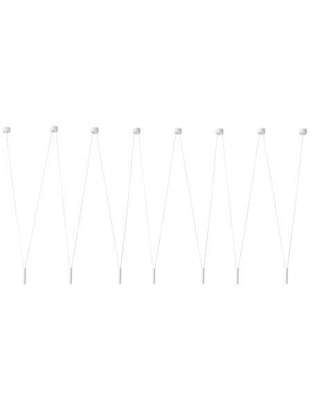 Lampa Wisząca Viva VII Bianco, 7-punktowy Żyrandol LED do Nowoczesnych Wnętrz, Białe Wykończenie Orlicki Design
