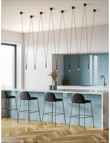 Lampa Wisząca Viva VII Bianco, 7-punktowy Żyrandol LED do Nowoczesnych Wnętrz, Białe Wykończenie Orlicki Design