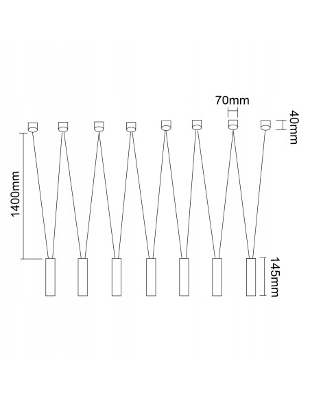 Lampa Wisząca Viva VII Bianco, 7-punktowy Żyrandol LED do Nowoczesnych Wnętrz, Białe Wykończenie Orlicki Design