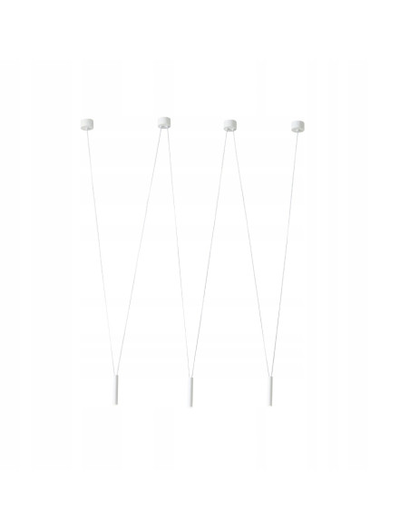 Lampa wisząca Viva III Bianco - minimalistyczna lampa loftowa 3-punktowa do jadalni i nowoczesnych wnętrz