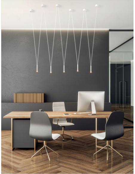 Lampa wisząca Viva III Bianco - minimalistyczna lampa loftowa 3-punktowa do jadalni i nowoczesnych wnętrz