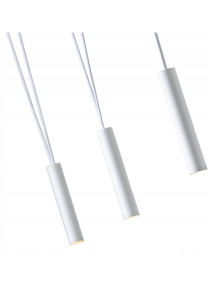 Lampa wisząca Viva III Bianco - minimalistyczna lampa loftowa 3-punktowa do jadalni i nowoczesnych wnętrz