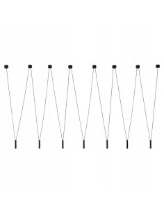 Lampa wisząca Viva VII Nero- nowoczesne oświetlenie punktowe z 7 źródłami światła G9 do biura i salonu
