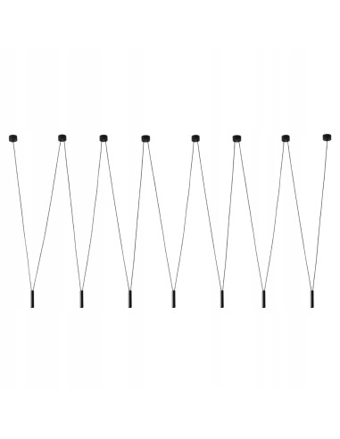 Lampa wisząca Viva VII Nero- nowoczesne oświetlenie punktowe z 7 źródłami światła G9 do biura i salonu