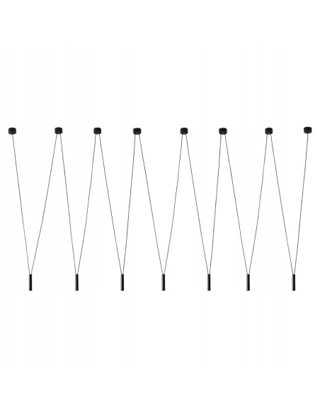 Lampa wisząca Viva VII Nero- nowoczesne oświetlenie punktowe z 7 źródłami światła G9 do biura i salonu