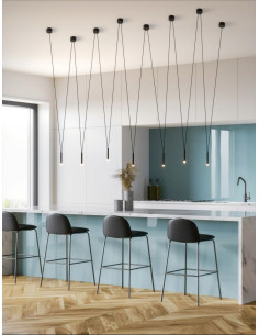 Lampa wisząca Viva VII Nero- nowoczesne oświetlenie punktowe z 7 źródłami światła G9 do biura i salonu 2