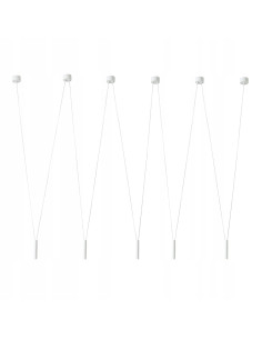 Żyrandol Loftowy Viva V Bianco - Nowoczesne Białe Oświetlenie, 5-Punktowe, 158,5 cm, Metal/Aluminium, Idealne do Biura i Jadalni