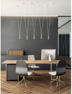 Żyrandol Loftowy Viva V Bianco - Nowoczesne Białe Oświetlenie, 5-Punktowe, 158,5 cm, Metal/Aluminium, Idealne do Biura i Jadalni 2