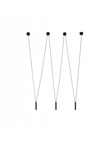 Lampa Wisząca Minimalistyczna Viva III Nero - Elegancka Lampa z 3 Punktami Światła G9 do Nowoczesnych Wnętrz