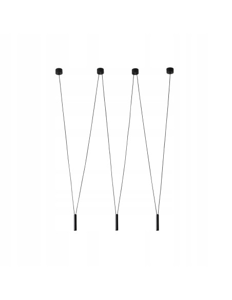 Lampa Wisząca Minimalistyczna Viva III Nero - Elegancka Lampa z 3 Punktami Światła G9 do Nowoczesnych Wnętrz