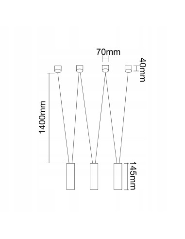 Lampa Wisząca Minimalistyczna Viva III Nero - Elegancka Lampa z 3 Punktami Światła G9 do Nowoczesnych Wnętrz