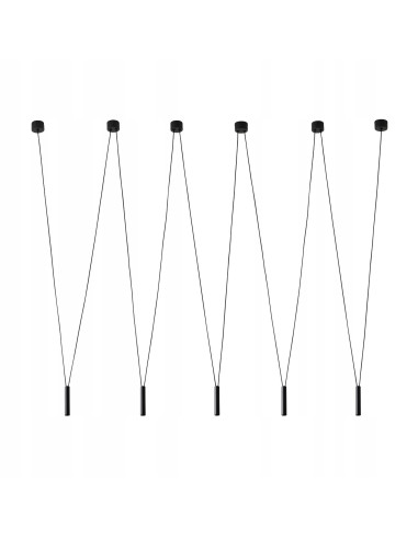 Żyrandol Viva V Nero - elegancka lampa wisząca z 5 punktami świetlnymi w czarnym kolorze, nowoczesny design do wnętrz