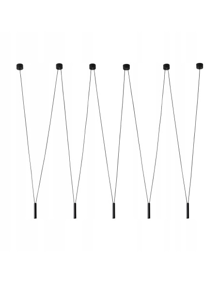 Żyrandol Viva V Nero - elegancka lampa wisząca z 5 punktami świetlnymi w czarnym kolorze, nowoczesny design do wnętrz