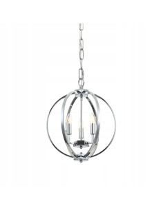 Nowoczesny żyrandol metalowy Candi S ze świecznikami w srebrnym wykończeniu do eleganckich wnętrz