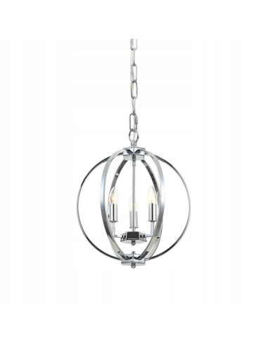 Nowoczesny żyrandol metalowy Candi S ze świecznikami w srebrnym wykończeniu do eleganckich wnętrz