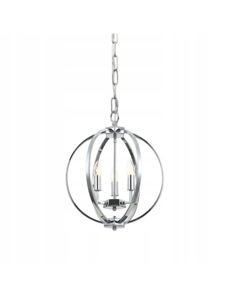 Nowoczesny żyrandol metalowy Candi S ze świecznikami w srebrnym wykończeniu do eleganckich wnętrz