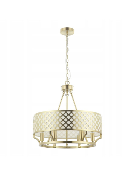 Lampa Wisząca Verno Old Gold - Elegancki Żyrandol 6-punktowy do Salonu i Jadalni w Nowoczesnym Stylu