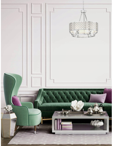 Lampa Wisząca Verno Old Gold - Elegancki Żyrandol 6-punktowy do Salonu i Jadalni w Nowoczesnym Stylu