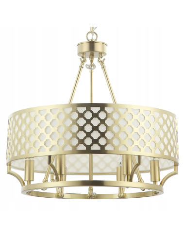 Lampa Wisząca Verno Old Gold - Elegancki Żyrandol 6-punktowy do Salonu i Jadalni w Nowoczesnym Stylu