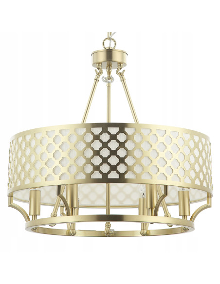 Lampa Wisząca Verno Old Gold - Elegancki Żyrandol 6-punktowy do Salonu i Jadalni w Nowoczesnym Stylu