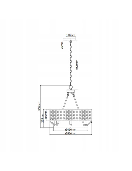 Lampa Wisząca Verno Old Gold - Elegancki Żyrandol 6-punktowy do Salonu i Jadalni w Nowoczesnym Stylu