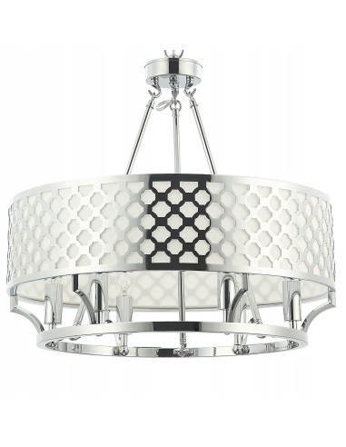 Żyrandol Verno Cromo - Nowoczesna lampa wisząca z chromowanym wykończeniem, 6 punktów świetlnych do jadalni i salonu