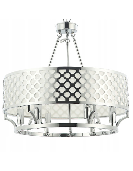 Żyrandol Verno Cromo - Nowoczesna lampa wisząca z chromowanym wykończeniem, 6 punktów świetlnych do jadalni i salonu