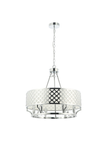 Żyrandol Verno Cromo - Nowoczesna lampa wisząca z chromowanym wykończeniem, 6 punktów świetlnych do jadalni i salonu