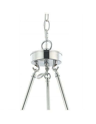 Żyrandol Verno Cromo - Nowoczesna lampa wisząca z chromowanym wykończeniem, 6 punktów świetlnych do jadalni i salonu