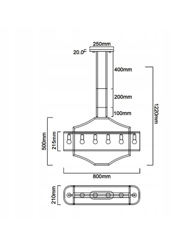 Żyrandol owalny Gerdo Ovale Old Gold, eleganckie oświetlenie 6-punktowe do jadalni i salonu, design Orlicki