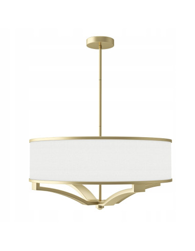 Lampa wisząca Gerdo Old Gold – elegancki żyrandol z kremowym kloszem i metalowymi detalami do nowoczesnych wnętrz