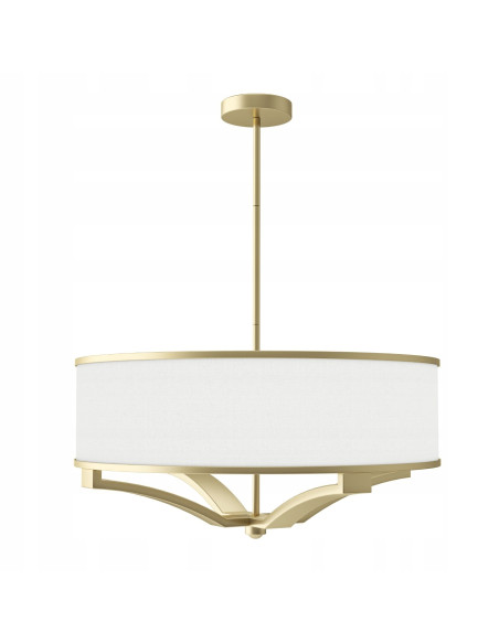 Lampa wisząca Gerdo Old Gold – elegancki żyrandol z kremowym kloszem i metalowymi detalami do nowoczesnych wnętrz