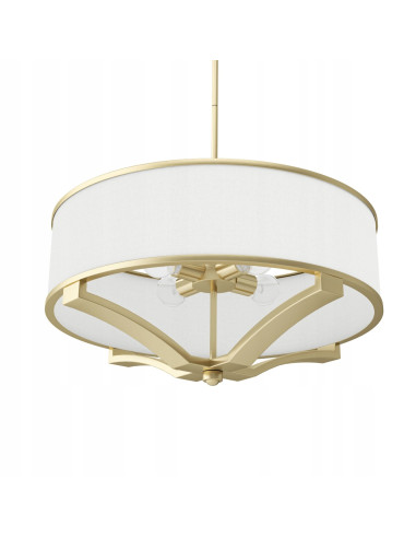 Lampa wisząca Gerdo Old Gold – elegancki żyrandol z kremowym kloszem i metalowymi detalami do nowoczesnych wnętrz