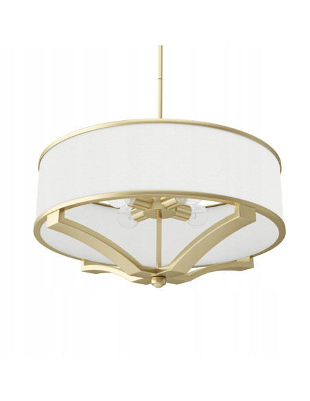 Lampa wisząca Gerdo Old Gold – elegancki żyrandol z kremowym kloszem i metalowymi detalami do nowoczesnych wnętrz