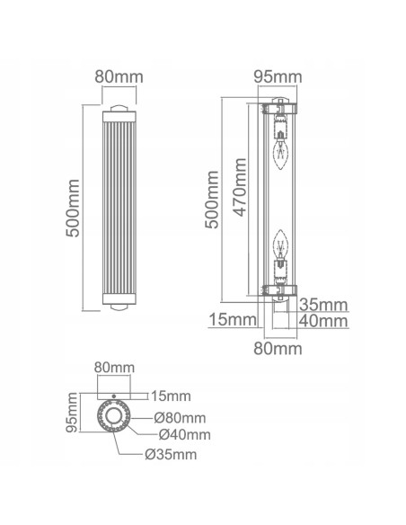 Lampa ścienna Fiatto Parette Cromo - elegancki kinkiet ze szkła i chromu, idealny do biura i nowoczesnych wnętrz.