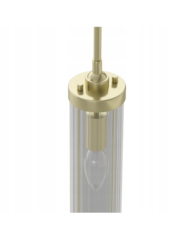 Lampa wisząca Fiatto I w odcieniu Starego Złota - elegancka lampa retro z transparentnym kloszem do wnętrz.