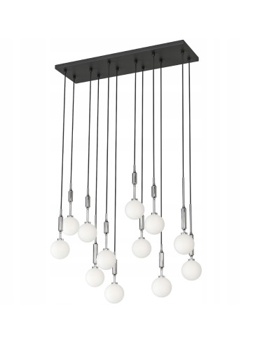 Lampa Ero XII Cromo - Nowoczesny żyrandol z 14 kulami, idealny do salonu, jadalni i biura, wysoka jakość i styl.