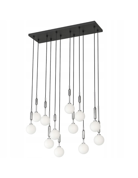 Lampa Ero XII Cromo - Nowoczesny żyrandol z 14 kulami, idealny do salonu, jadalni i biura, wysoka jakość i styl.