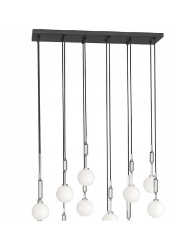 Lampa Ero XII Cromo - Nowoczesny żyrandol z 14 kulami, idealny do salonu, jadalni i biura, wysoka jakość i styl.