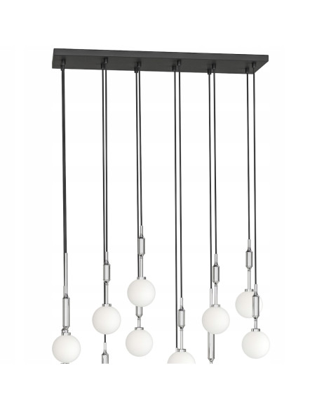 Lampa Ero XII Cromo - Nowoczesny żyrandol z 14 kulami, idealny do salonu, jadalni i biura, wysoka jakość i styl.