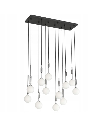 Lampa Ero XII Cromo - Nowoczesny żyrandol z 14 kulami, idealny do salonu, jadalni i biura, wysoka jakość i styl.