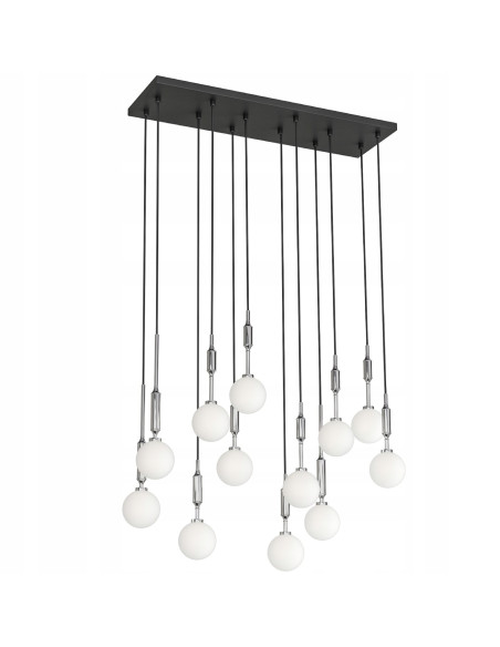 Lampa Ero XII Cromo - Nowoczesny żyrandol z 14 kulami, idealny do salonu, jadalni i biura, wysoka jakość i styl.