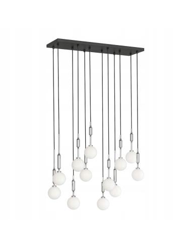 Lampa Ero XII Cromo - Nowoczesny żyrandol z 14 kulami, idealny do salonu, jadalni i biura, wysoka jakość i styl.