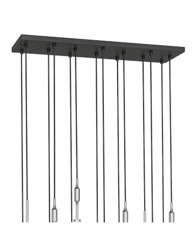 Lampa wisząca Ero XIV Cromo 80x25 z 14 kulami świetlnymi - nowoczesny żyrandol do jadalni i salonu Orlicki Design