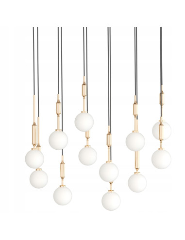 Żyrandol Ero XII Gold 80x25 - Luksusowa dekoracja do jadalni, salonu i biura w nowoczesnym stylu minimalizmu.